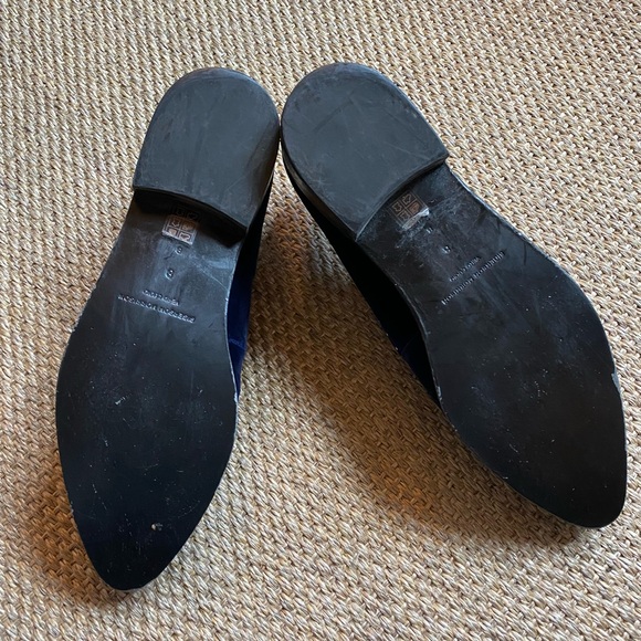 Sigerson Morrison Edna Blue Velvet Studded Loafers, Size 8, very good condition - Picture 2 of 10